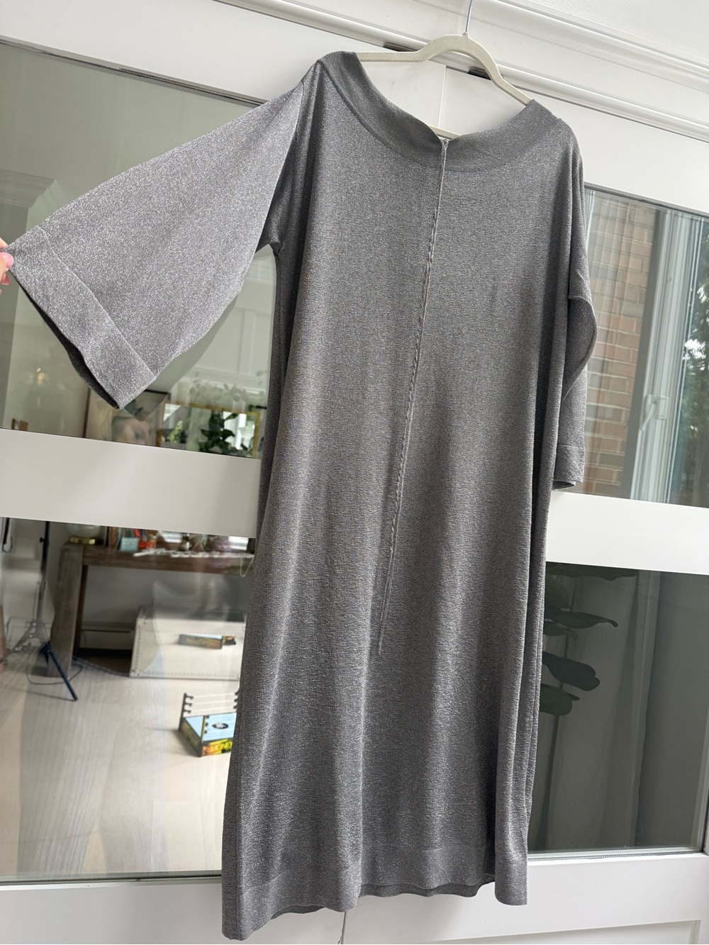 Tags Still on Zara Sparkle Silver Knit Shift Dress - Never Worn